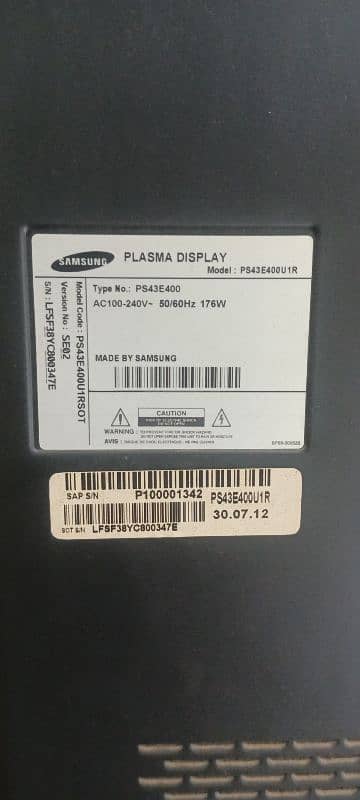 43" Plasma Display LCD Samsung TV 2