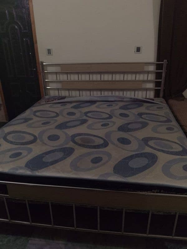 Steel Bed  with mattress in 10/10 condition 1