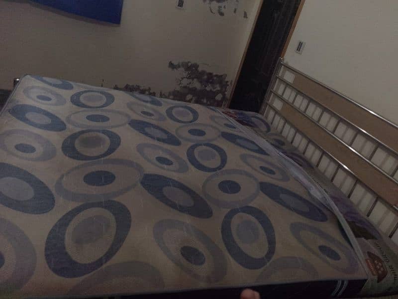 Steel Bed  with mattress in 10/10 condition 2