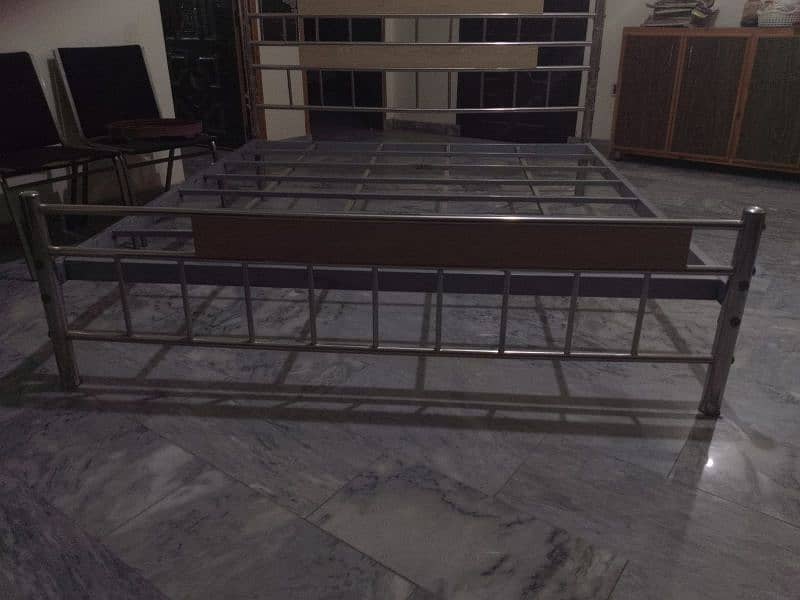 Steel Bed  with mattress in 10/10 condition 3