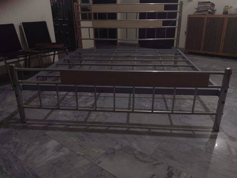 Steel Bed  with mattress in 10/10 condition 4