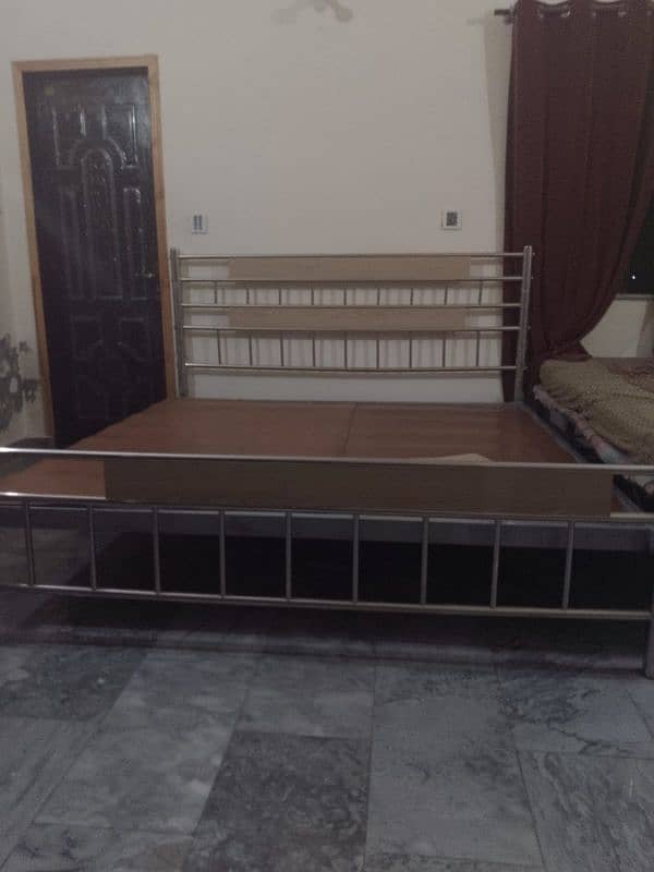 Steel Bed  with mattress in 10/10 condition 5