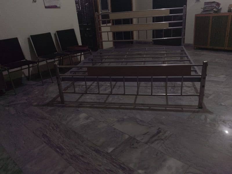 Steel Bed  with mattress in 10/10 condition 6