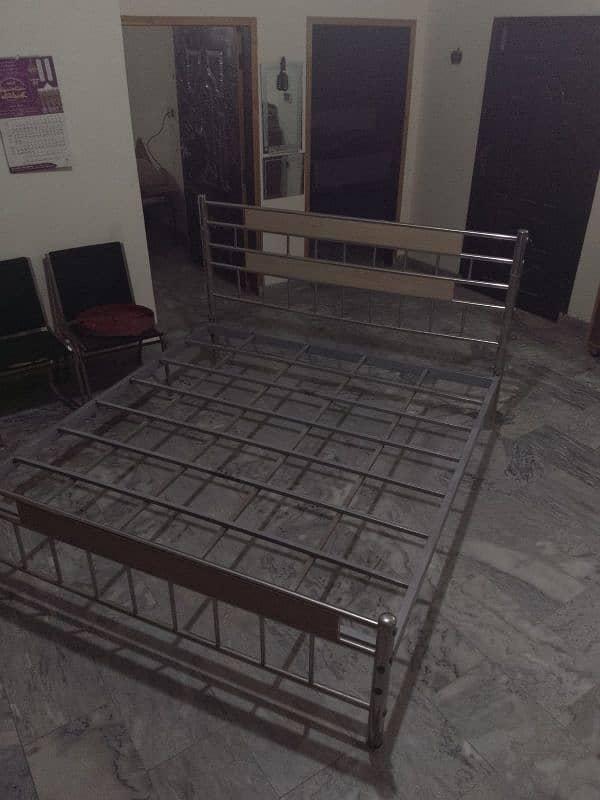 Steel Bed  with mattress in 10/10 condition 7