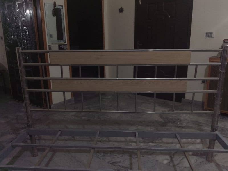 Steel Bed  with mattress in 10/10 condition 8