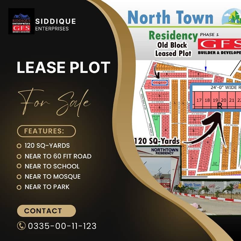 120 SQ-YARDS LEASED PLOT NORTH TOWN RESIDENCY PHASE 1 6