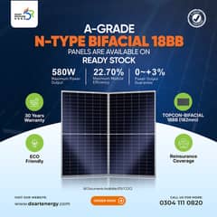 Doart N-type 580W 18BB  Bifacial Solar Panels - TOPCon Technology