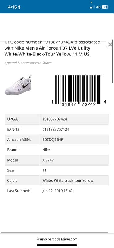 want to sell Nike Men's Air Force 1 07 LV8 Utility, Whit Size 11 5