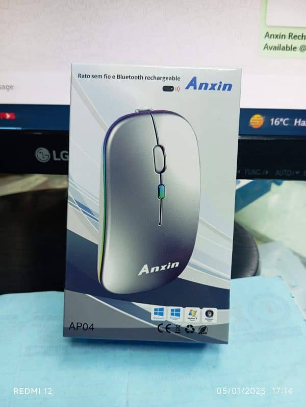 Anxin Rechargeable Wireless Bluetooth Mouse for PCs & Mobile Devices 1