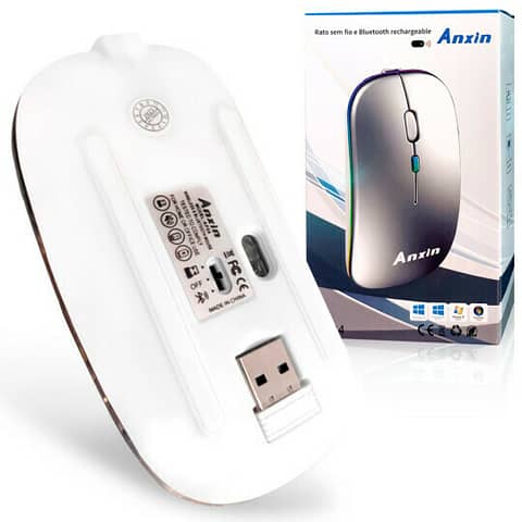 Anxin Rechargeable Wireless Bluetooth Mouse for PCs & Mobile Devices 2