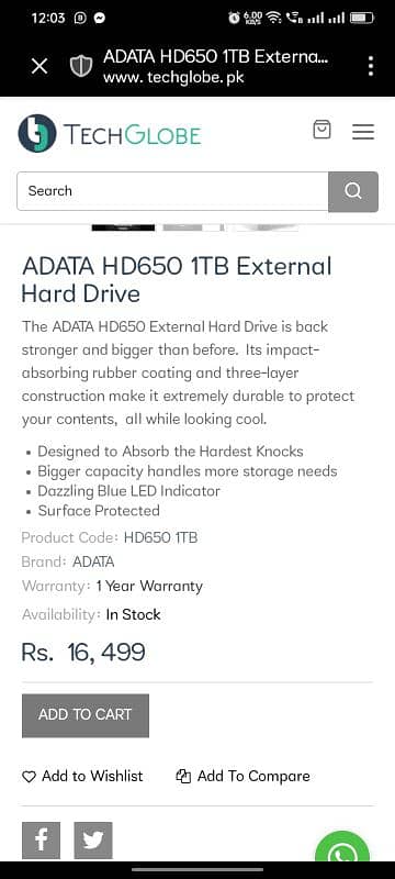 ADATA 1TB EXTRANAL Postable USB 3.1 High Speed Drive 4