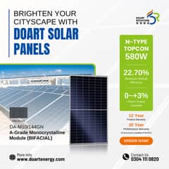 Doart 580W N-type Bifacial Solar Panels - TOPCon Technology