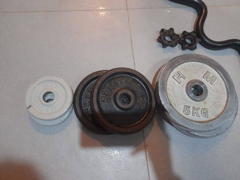 weight plates and rod with spin-lock 1