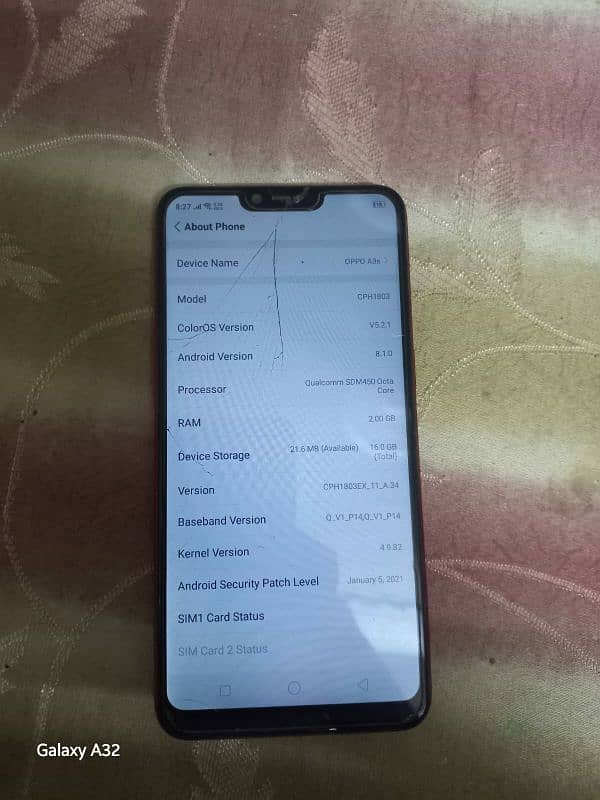 oppo a3s 2gb rom 16gb ram only panel change all in good condition 0