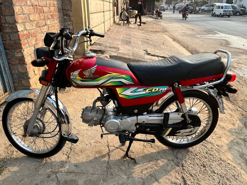 Honda CD 70 Red Colour 2023 Model Good condition  no work required 0