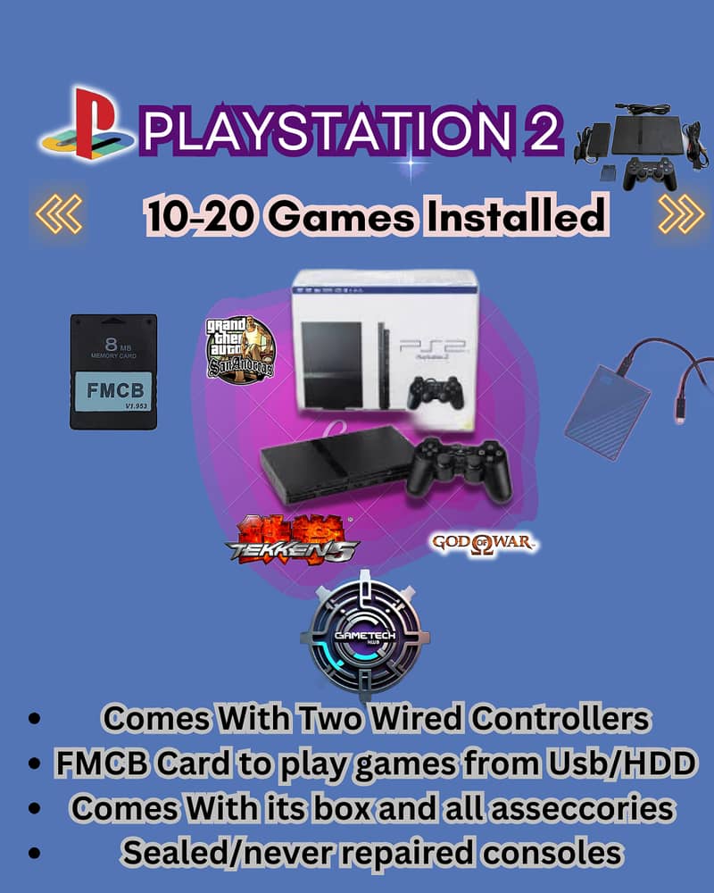 Sony Playstation 2 Box Packed Packages 70+ Games cash on delivery Pak 0