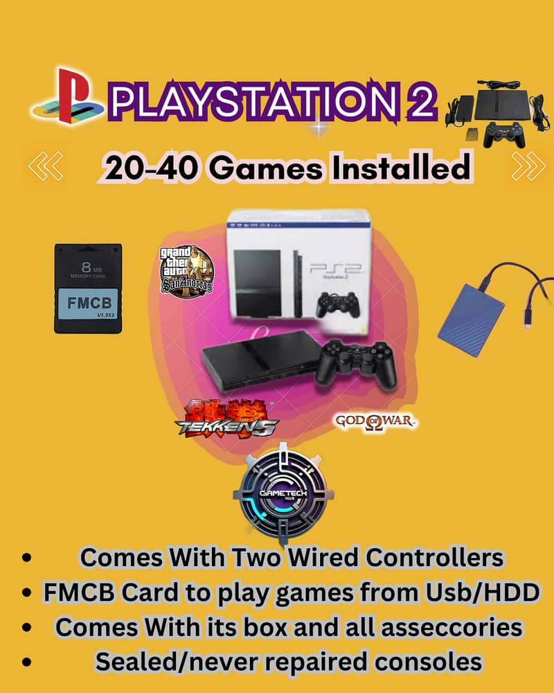 Sony Playstation 2 Box Packed Packages 70+ Games cash on delivery Pak 3