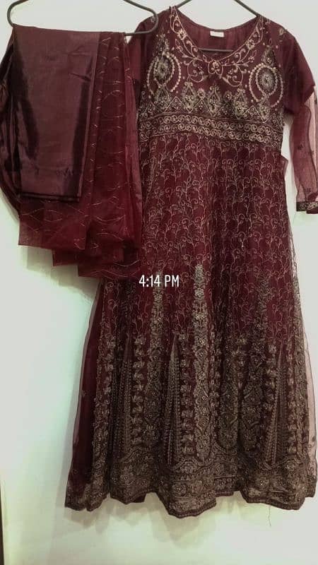 net gown mexi with net dupta and silk trouser 1