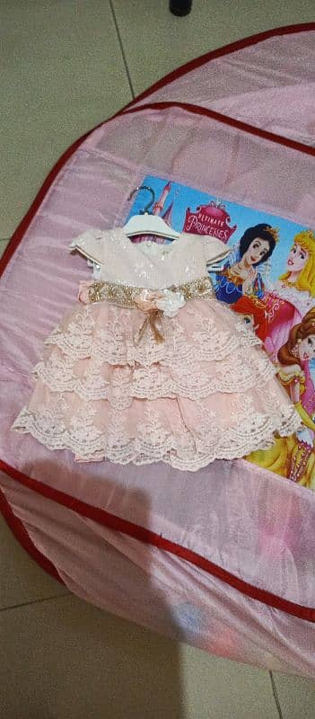 Baby frock pink party barbie 1