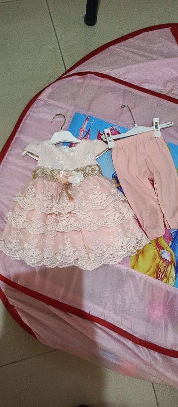 Baby frock pink party barbie 3