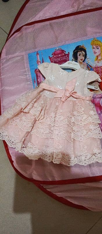 Baby frock pink party barbie 4