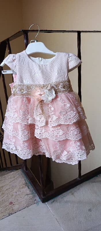 Baby frock pink party barbie 5