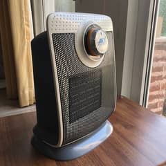 Portable ceramic rotating fan heater