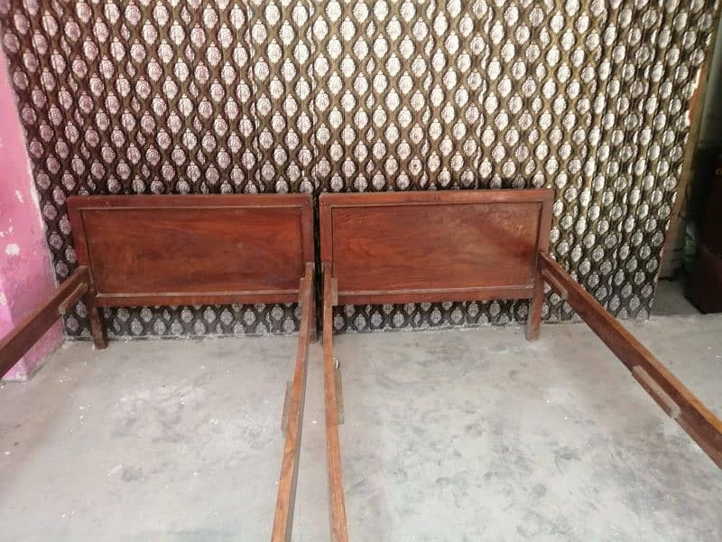 Sheesham wood single bed frames urgent sell 1