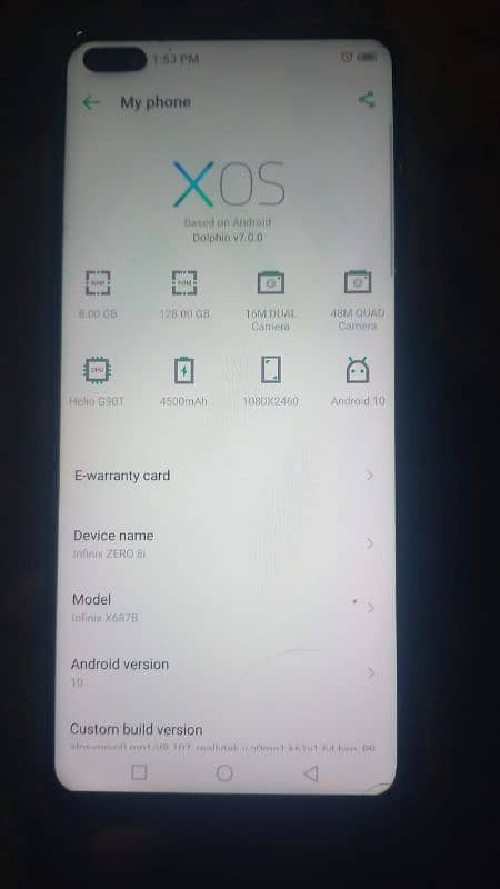 infinix zero 8i full ok set 8/128 1