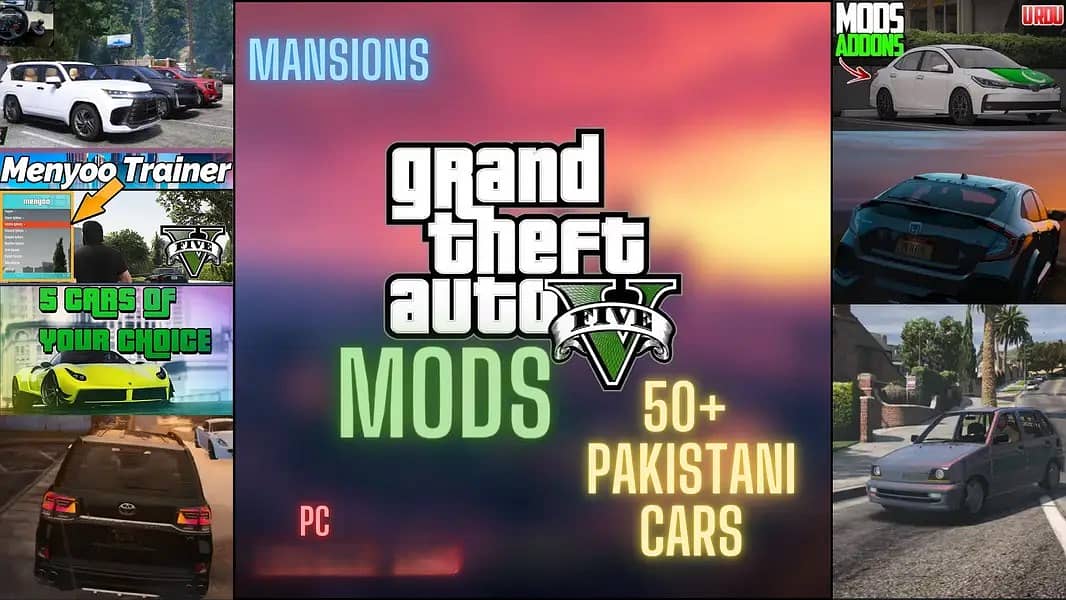 GTA V 60+PAKISTANI CARS FULL MODED FOR PC/LAPTOP AT UNBEATABLE PRICE 0