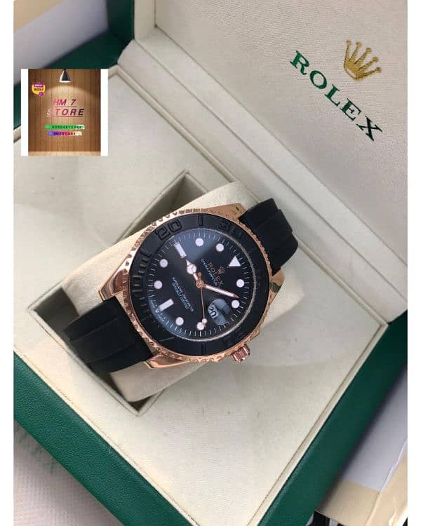 Golden Rolexx Yacht-Master Black Watch 1