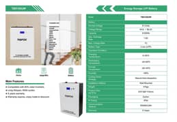 TigFox Lithium Ion Battery - 51.2V 100Ah Wall Mounted-(Ready stock)