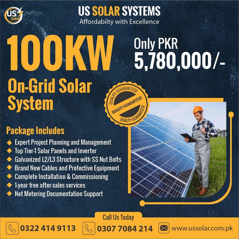 Solar System-Ongrid installation Package 100Kw 0