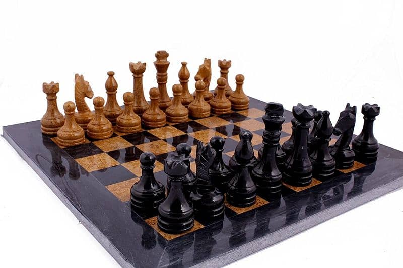 Luxury Pure Handmade Natural Marble Chess Game 0