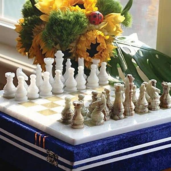 Luxury Pure Handmade Natural Marble Chess Game 2