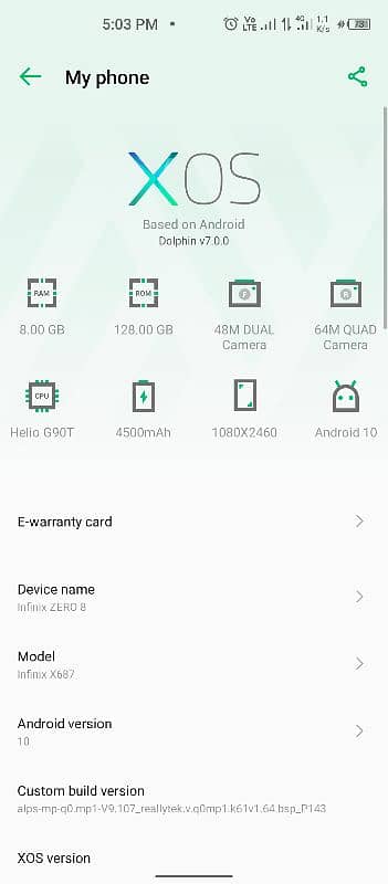 Infinix zero 8 8 128gb 1