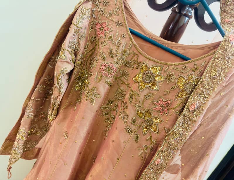 Rose gold Maxi dress with dupatta 3