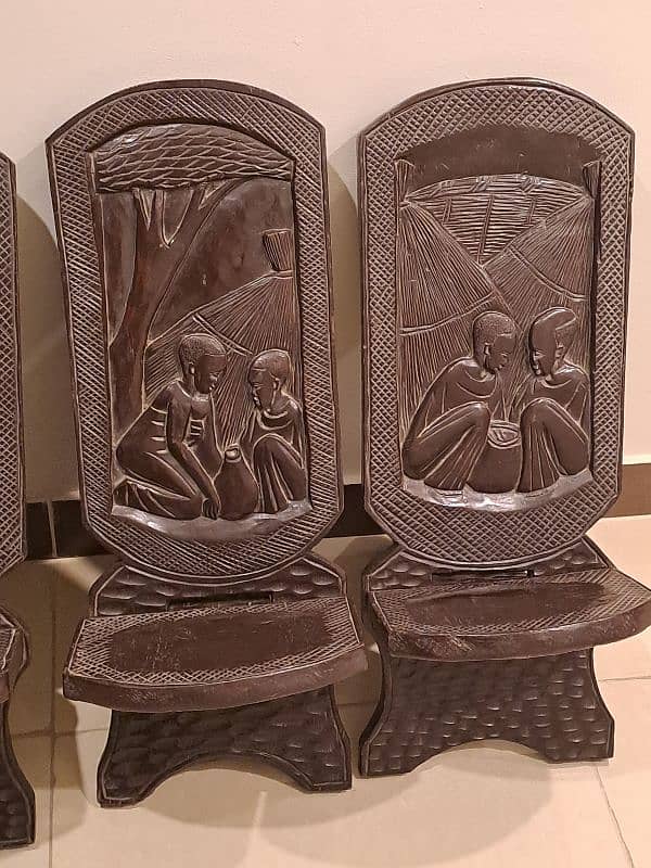 African carved wooden chairs 3