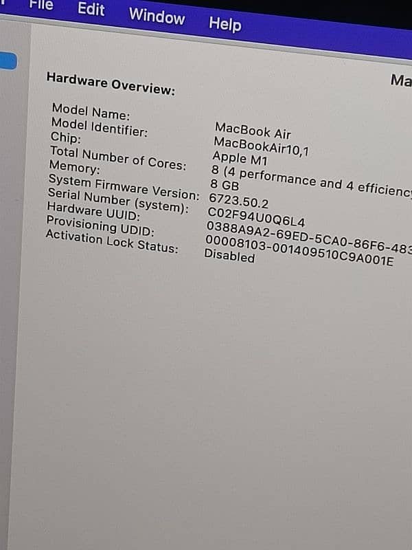 NEW CONDITION MACBOOK AIR M1 2020 13 INCH 8GB RAM 256GB SSD 10 CYCLE 13