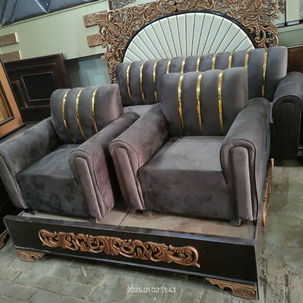 5 Seater Sofa With Brass Golden Design Granted 0