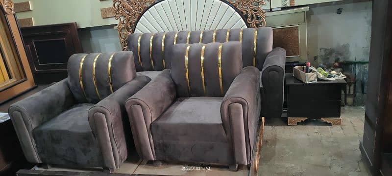 5 Seater Sofa With Brass Golden Design Granted 1