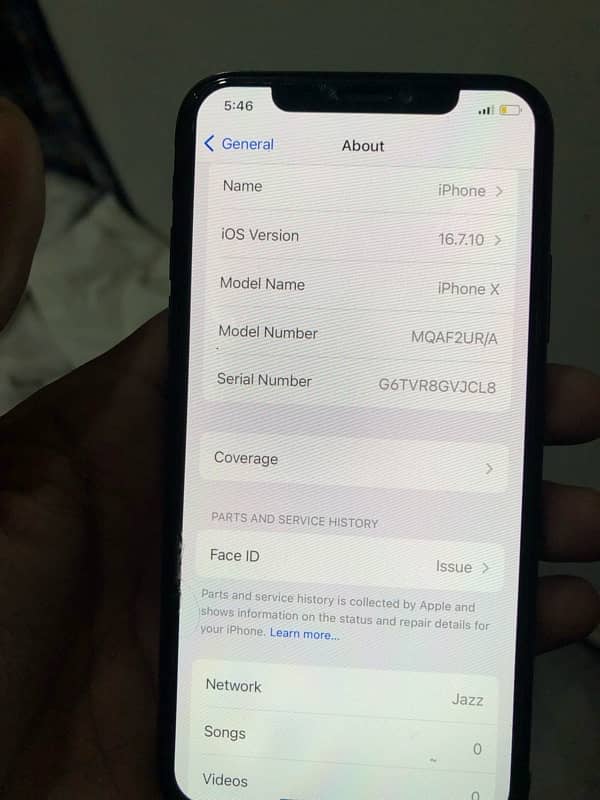 Iphone X 256gb PTA Approved 1