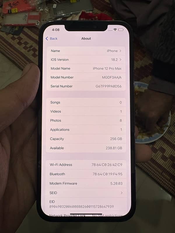 iPhone 12pro max 256 gb factory ha not jv 03311112221 4