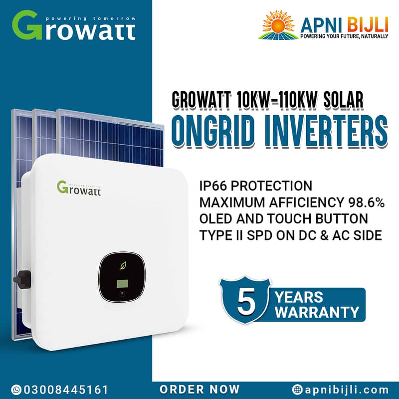 Ongrid Solar systme 10kw green meter ( Growatt/ Solis, Longi, Jinko) 2