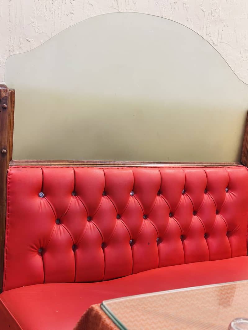 Red Frosting Sofas for sale, Good leather, single sofa, Double. 1