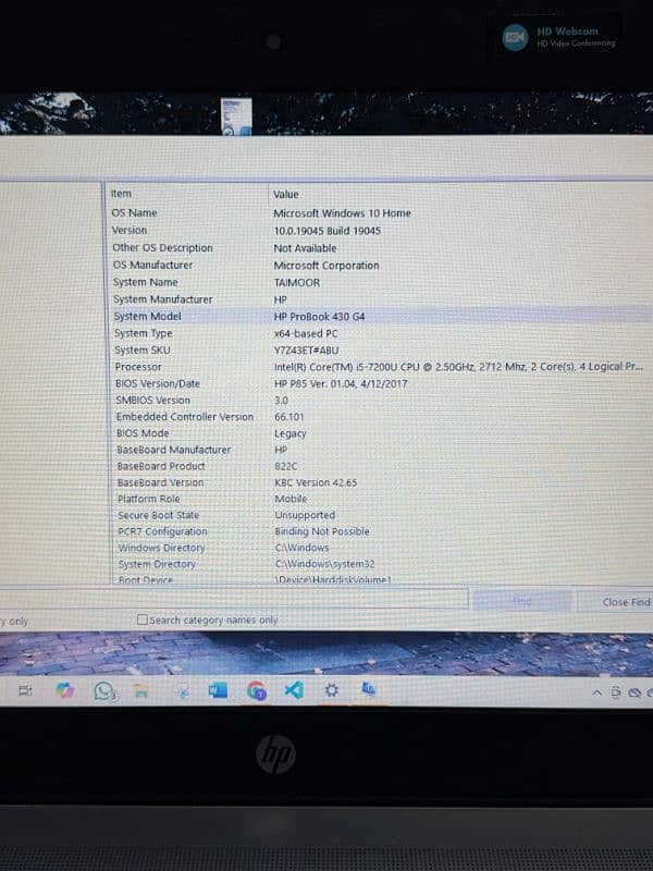 core i5 7th generation __ 8 GB Ram 256 GB ssd and 500 GB hard 6