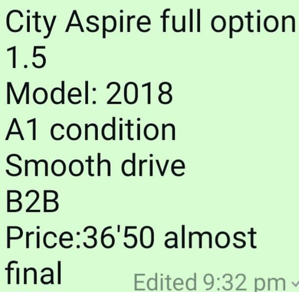 Honda City Aspire 2018 2