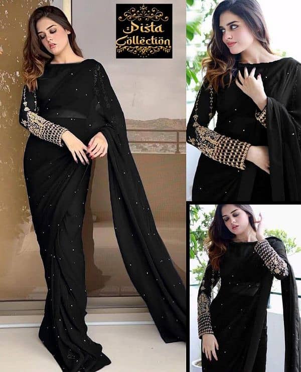 chiffon embarrassed saree 4