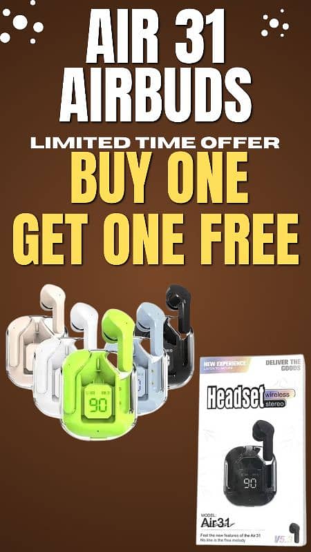 Air 31 Noise Cancelling Airbuds – Buy 1 Get 1 FREE Limited Time Offer 0