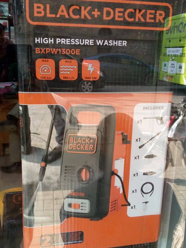 BLACK+ DECKER High Pressure Car Washer Cleaner - 100 Bar, Auto Stop 0